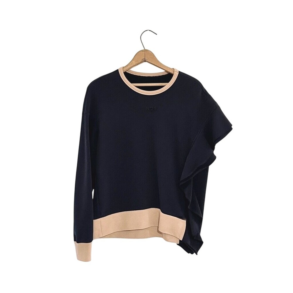 N°21 Black & Tan One‎ Long Sleeve / One Short Flutter - Size 8